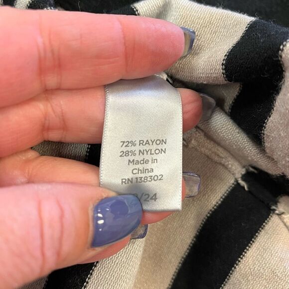 Avenue Black Stripe Open Front Stripe Cardigan Sweater sz 22/24 EUC - Picture 4 of 4